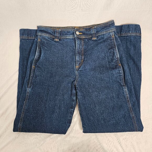 LOFT Dark Blue Women's Wide Leg Jeans, Size 2P (26P) - Picture 2 of 10